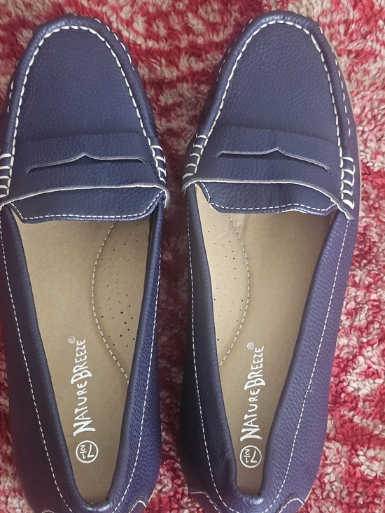 Nature Breeze Shoes - Nature Breeze Women's Navy Slip-On Loafers